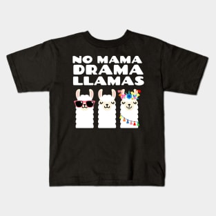 No Mama Drama Llamas Funny Vintage Sunset Animal Lover Kids T-Shirt